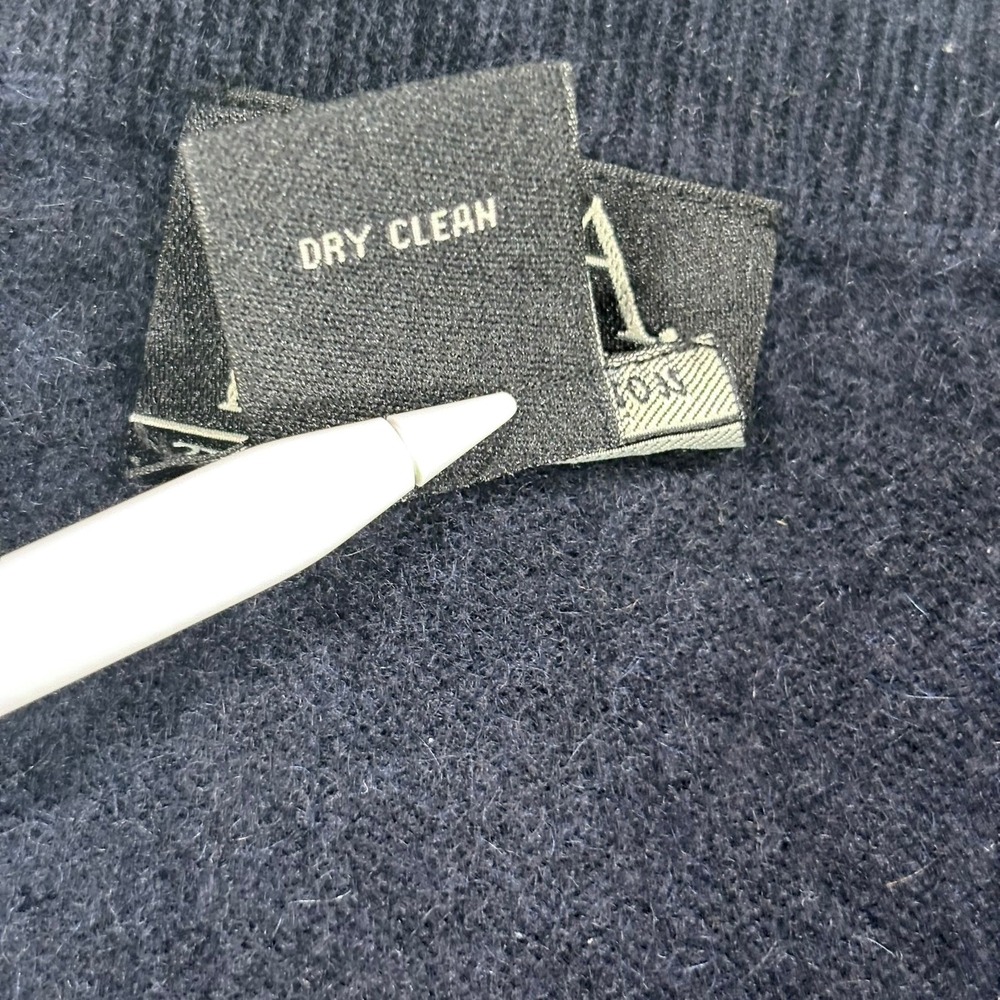Jos A Bank V-Neck Cashmere Sweater Mens L Navy Blue Pullover Knit Winter - Picture 5 of 7